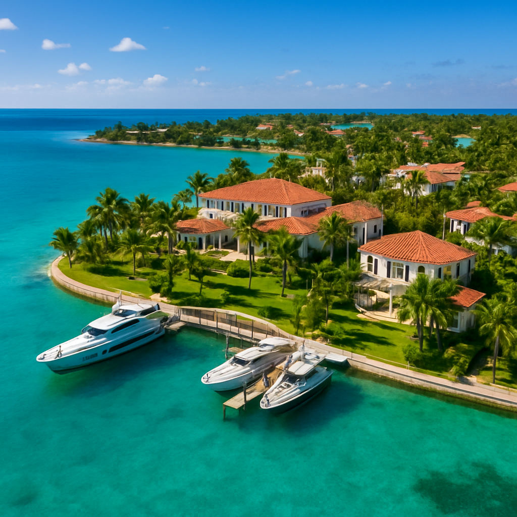 Luxury gated estates and marina on the western shore